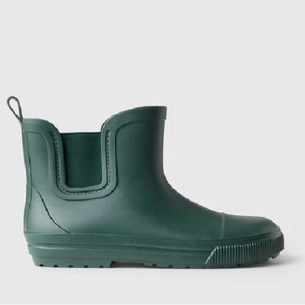 Kids Waterproof Chelsea Rain Boots in Dark Green Size 9/10 - Picture 2 of 16